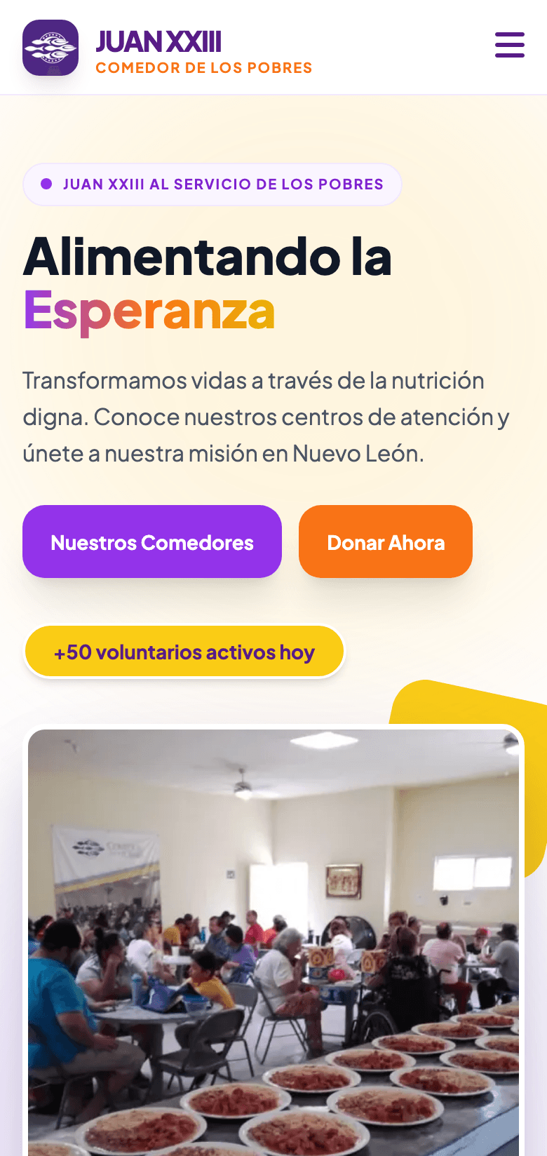 Comedor de los Pobres — vista móvil